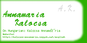 annamaria kalocsa business card